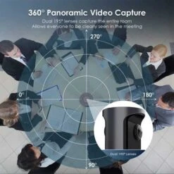 NexiGo 360° AI Conference Camera – 4K Video, Auto-Tracking, Noise-Cancelling Mics -Home Electronics Store nexigo meeting 360 8k captured ai powered framing speaker tracking 1080p hd 360 degree smart aio video conference camera 8 6