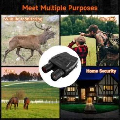 HEXEUM Night Vision Binoculars - 4X Zoom, Infrared, 1300ft Range, 32GB Memory Card -Home Electronics Store night vision goggles night vision binoculars for adults digital infrared binoculars can save photo and video with 32gb memory 5