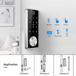 Smart Security Deadbolt: Nyboer Touchscreen Lock With Fingerprint And Bluetooth Access -Home Electronics Store nyboer t11b the 5 in 1 lock 1 4