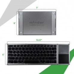 Portable Foldable Bluetooth Keyboard With Trackpad For All Devices -Home Electronics Store obvus solutions minder foldable bluetooth keyboard silver 3