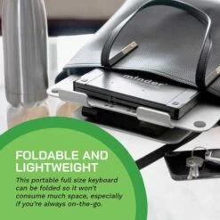Portable Foldable Bluetooth Keyboard With Trackpad For All Devices -Home Electronics Store obvus solutions minder foldable bluetooth keyboard silver 5