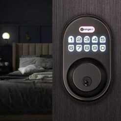 OrangeIOT Keyless Deadbolt: Secure Electronic Lock With Keypad For Easy Access -Home Electronics Store orangeiot keyless entry deadbolt lock electronic keypad door lock auto lock 1 touch locking 20 user codes easy to install 7
