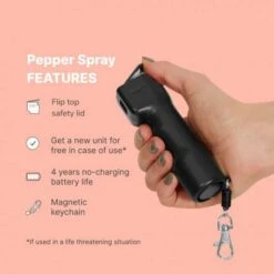 Plegium Smart Pepper Spray - Instant Safety With GPS, Siren, LED Light -Home Electronics Store plegium smart pepper spray 5 in 1 black 1 4