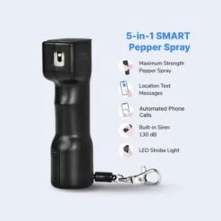 Plegium Smart Pepper Spray - Instant Safety With GPS, Siren, LED Light -Home Electronics Store plegium smart pepper spray 5 in 1 black 1 5
