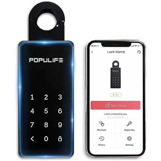 Populife Smart Key Lockbox: Bluetooth-enabled, Outdoor Safe, Wall-mounted, IP66 Waterproof 3 Populife Smart Key Lockbox: Bluetooth-enabled, Outdoor Safe, Wall-mounted, IP66 Waterproof