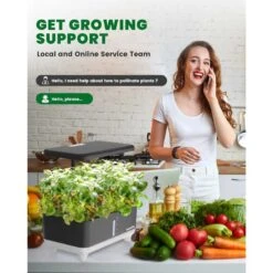 RAINPOINT Hydroponic System 13 Pods Indoor Herb Garden With 5L Tank & LED Grow Light For Easy Home Gardening -Home Electronics Store rainpoint hydroponic system 13 pods indoor herb garden with 5l tank led grow light for easy home gardening 6