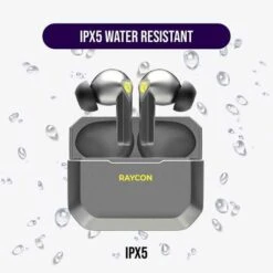 Raycon Everyday Wireless Earbuds - Bluetooth, 32H Playtime, Waterproof, Jet Silver -Home Electronics Store raycon the gaming bluetooth true wireless earbuds with built in mic 5