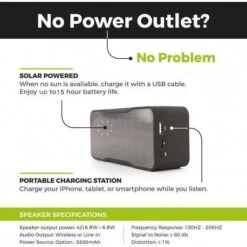 Solar-Powered Bluetooth Speaker With Bamboo Design And Device Charger -Home Electronics Store reaveal solar speaker portable and wireless bluetooth in eco friendly bamboo wood design 2