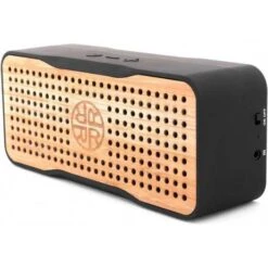 Solar-Powered Bluetooth Speaker With Bamboo Design And Device Charger