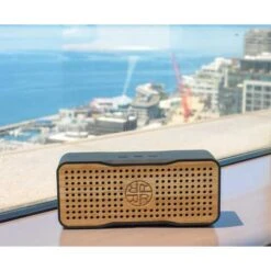 Solar-Powered Bluetooth Speaker With Bamboo Design And Device Charger -Home Electronics Store reaveal solar speaker portable and wireless bluetooth in eco friendly bamboo wood design 5