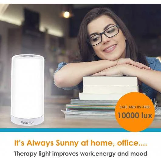 Relaxier 10,000 LUX UV-Free Sunlight Therapy Lamp With Touch Control, Adjustable Brightness, For Energy And Mood Boost 5 Relaxier 10,000 LUX UV-Free Sunlight Therapy Lamp With Touch Control, Adjustable Brightness, For Energy And Mood Boost - Image 3