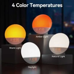 RICIAL Sunrise Alarm Clock With Light Therapy, 10000 Lux, White Noise, 11 Atmosphere Lights