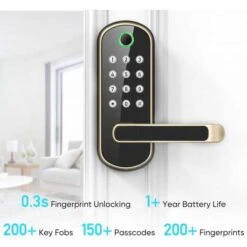 Sifely Keyless Fingerprint Smart Door Lock – 6 Unlock Options, Biometric Handle, Remote Access, Easy Install -Home Electronics Store sifely smart lock keyless entry door lock keypad door lock fingerprint door lock biometric door lock keypad entry door 9