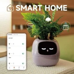 Smart Pet Planter With Emojis & Gesture Interactions Indoor Gardening Companion For Easy Plant Care & Desk Setup -Home Electronics Store smart pet planter with emojis gesture interactions 2