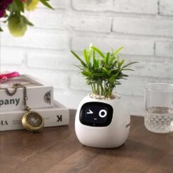 Smart Pet Planter With Emojis & Gesture Interactions Indoor Gardening Companion For Easy Plant Care & Desk Setup -Home Electronics Store smart pet planter with emojis gesture interactions 3