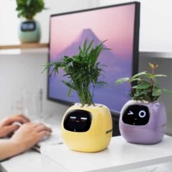 Smart Pet Planter With Emojis & Gesture Interactions Indoor Gardening Companion For Easy Plant Care & Desk Setup -Home Electronics Store smart pet planter with emojis gesture interactions 4