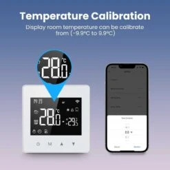 Smart WiFi Thermostat With LED Touch Screen - Remote & Voice Control For Gas Boilers, Compatible With Alexa & Google Home