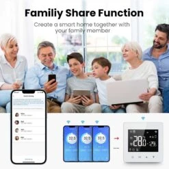 Smart WiFi Thermostat With LED Touch Screen - Remote & Voice Control For Gas Boilers, Compatible With Alexa & Google Home -Home Electronics Store smart wifi thermostat with led touch screen remote voice control for gas boilers compatible with alexa google home 4