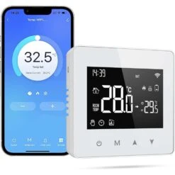 Smart WiFi Thermostat With LED Touch Screen - Remote & Voice Control For Gas Boilers, Compatible With Alexa & Google Home -Home Electronics Store smart wifi thermostat with led touch screen remote voice control for gas boilers compatible with alexa google home 6