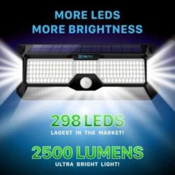 Super Bright Solar Lights: Waterproof 2500lm LED Security Floodlight -Home Electronics Store tbi pro ralights outdoor solar lights 1 4