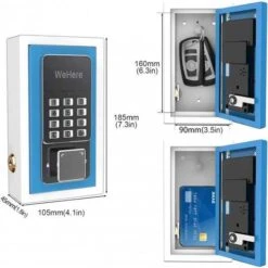 WeHere Bluetooth Electronic Lockbox: Secure Combination Lock With Bluetooth Connectivity For Contractors And Homeowners -Home Electronics Store wehere key lock box use bluetooth one time password fixed code unlock electronic lock box for house key wall mount hide a key 12