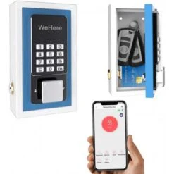 WeHere Bluetooth Electronic Lockbox: Secure Combination Lock With Bluetooth Connectivity For Contractors And Homeowners -Home Electronics Store wehere key lock box use bluetooth one time password fixed code unlock electronic lock box for house key wall mount hide a key 7