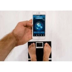 Beurer Bluetooth Glass Scale: Advanced Body Composition Analysis -Home Electronics Store wellness bf 700 the connected bathroom scale bf 700 an electronic bathroom scale has a black screen lcd display which can be con 3