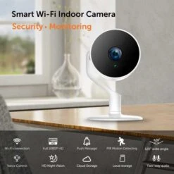 Eco4life 1080P Indoor Wi-Fi Security Camera With Motion Detection And Night Vision -Home Electronics Store wireless indoor hd camera eco4life 1 1