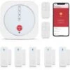YISEELE 9-Piece Home Security System - WiFi & App Control, Alexa Compatible -Home Electronics Store yiseele home security system door alarm system with wifi alarm security with phone app alert 9 piece kit alarm siren door