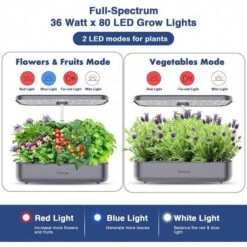 Yoocaa Hydroponics Growing System: Indoor Garden With Adjustable LED Grow Light -Home Electronics Store yoocaa 12 hydroponics growing system indoor herb garden with led light up to 194 height adjustable indoor gardening system 2