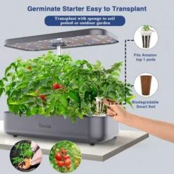 Yoocaa Hydroponics Growing System: Indoor Garden With Adjustable LED Grow Light -Home Electronics Store yoocaa 12 hydroponics growing system indoor herb garden with led light up to 194 height adjustable indoor gardening system 4