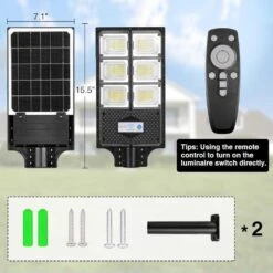 ZJOJO Waterproof Solar Street Lights With Motion Sensor And Remote, 10000 Lumens, 2-Pack -Home Electronics Store zjojo waterproof solar street lights with motion sensor and remote 10000 lumens 2 pack 2