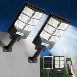 ZJOJO Waterproof Solar Street Lights With Motion Sensor And Remote, 10000 Lumens, 2-Pack -Home Electronics Store zjojo waterproof solar street lights with motion sensor and remote 10000 lumens 2 pack 5