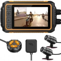 ZOMFOM Waterproof Motorcycle Dash Cam - Dual 1080p, GPS, Wi-Fi, G-Sensor